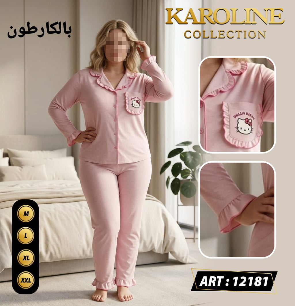 Pyjama cotton avec motif cartoon Hello Ketty