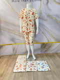Ensemble de pyjama d'été deux pièces pour femme à motif argyle et liens - Plusieurs colorisطقم بيجامة صيفي نسائي من قطعتين بنقشة معينات وربطات - ألوان متعددة