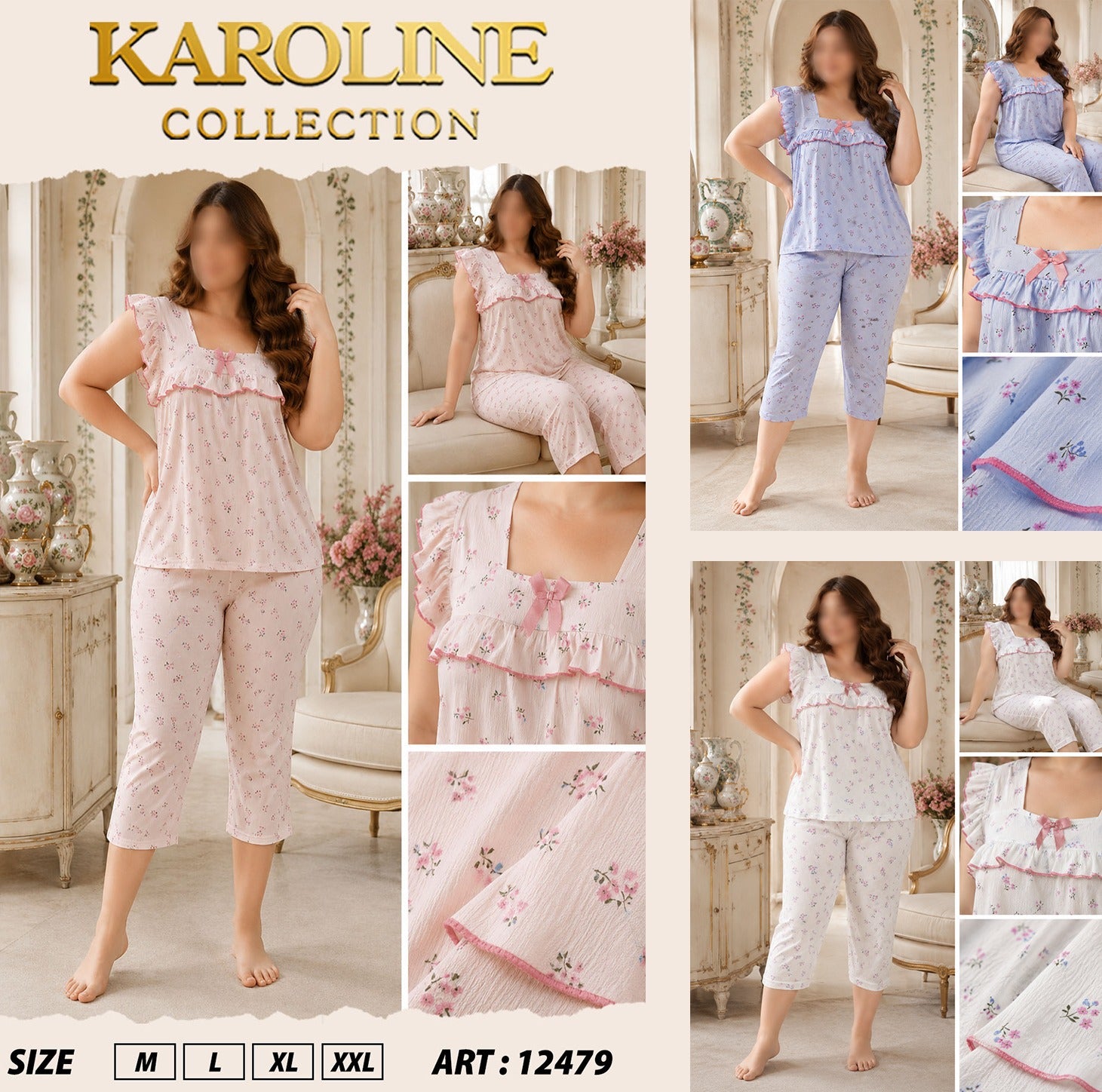 Ensemble Pyjama Élégant en Coton Crêpe - Confort & Style

بيجامة نسائية أنيقة من قماش الخيط المكرش - راحة بلا حدود