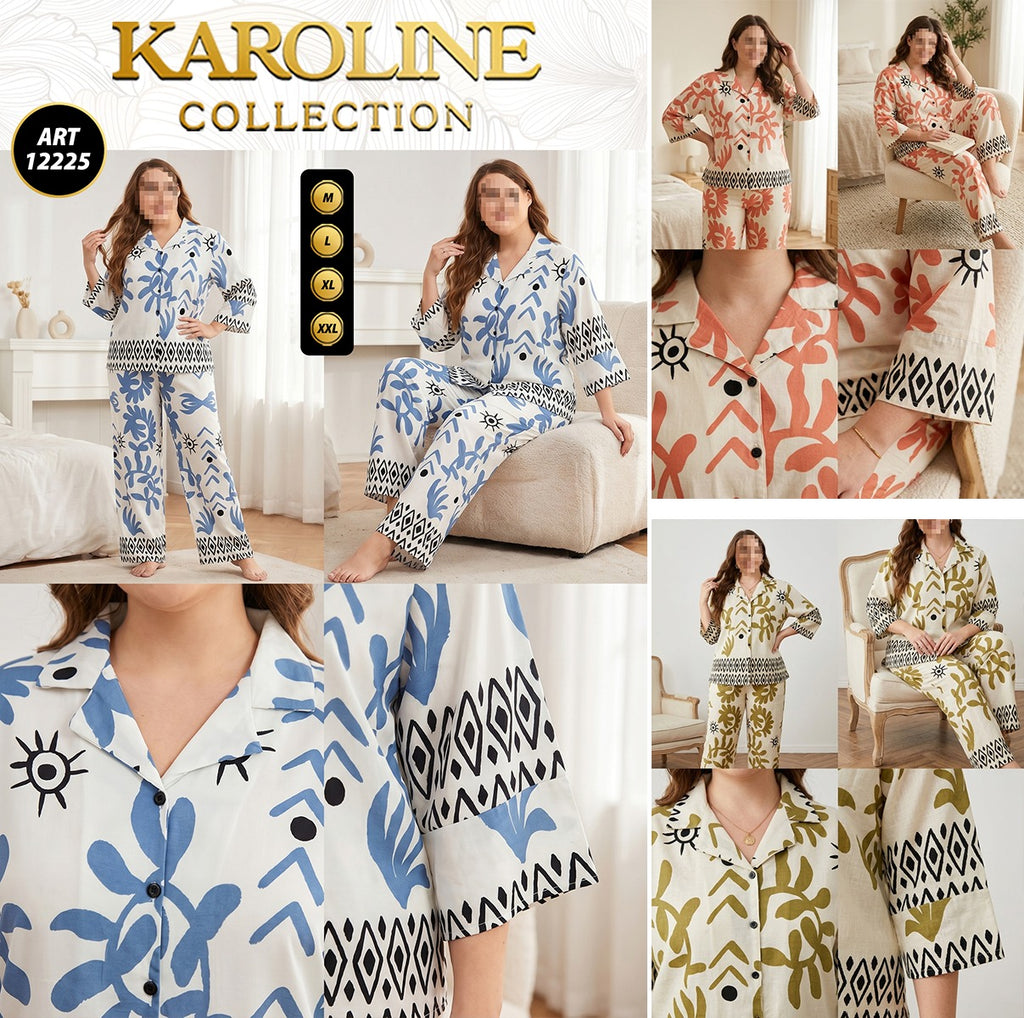 Pyjama d'intérieur 2 pièces pour femmeبيجامة منزلية نسائية من قطعتين
