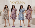 Robe d'été courte et élégante au design moderne (Disponible en plusieurs coloris)كسوة صيفية قصيرة راقية بتصميم عصري (متوفرة بألوان متعددة)