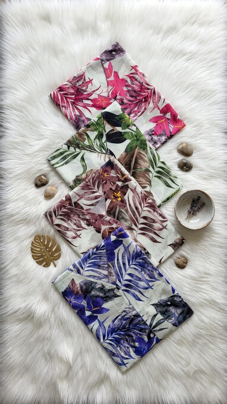 بيجامة نسائية أنيقة بطبعة أوراق استوائيةPyjama femme élégant à imprimé de feuilles tropicales