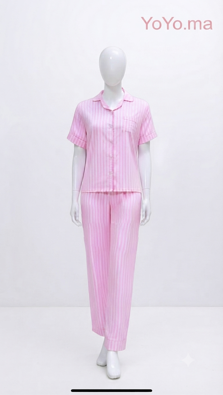 بيجامة الراحة والأناقة - تصميم مخطط
Pyjama Confort Élégant - Rayures Douces